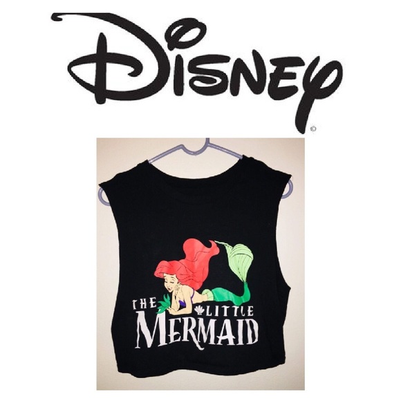 Sassy Ariel Mermaid Hologram Crop Halter Top Disney Style